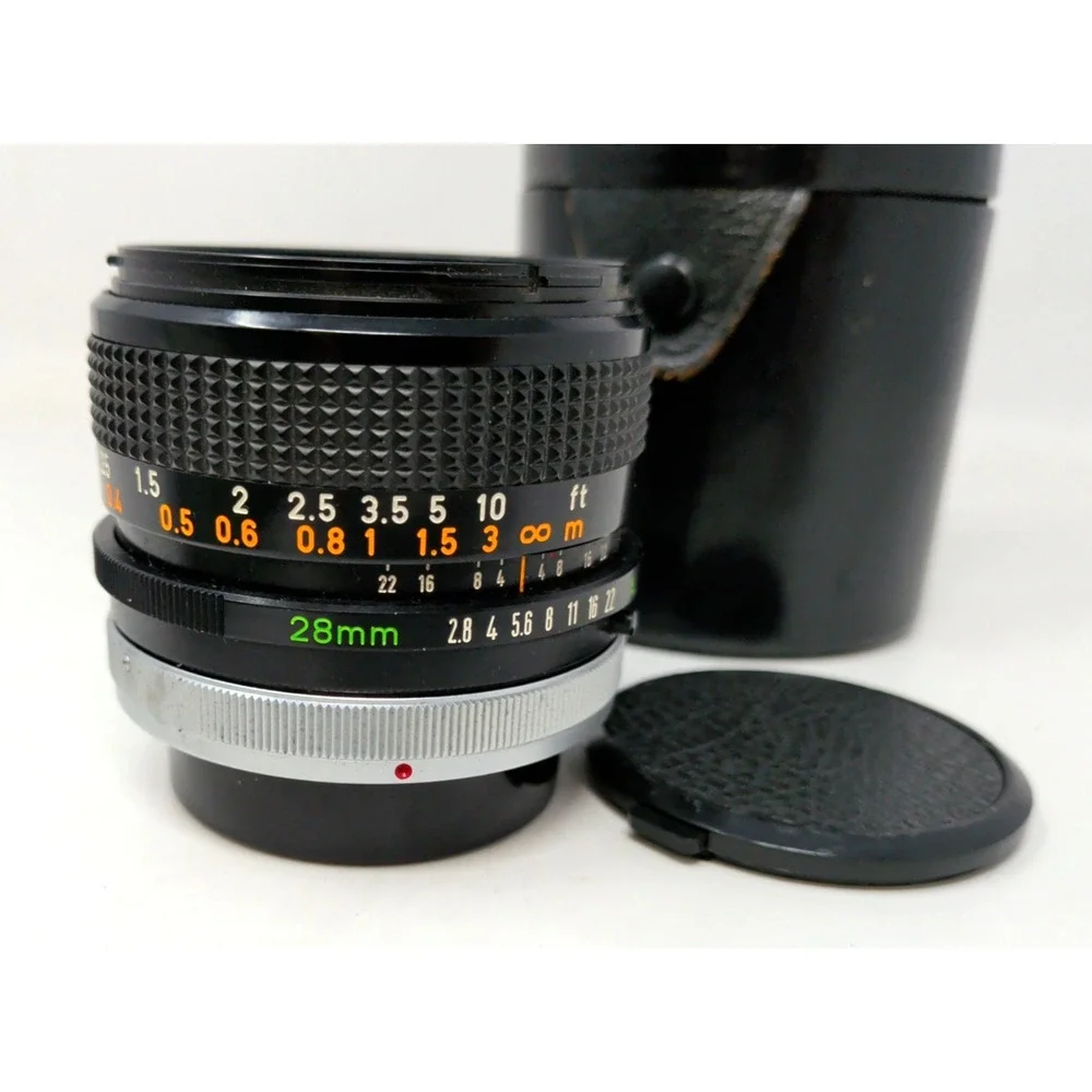 Canon Lens FD 28mm f/3.5 S.C. Tested with caps and case Fast Shipping Authentic